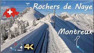 CAB RIDE 4K 🇨🇭 MOB MVR  Rochers de Naye  Montreux CH  蒙特勒  蒙特勒  ロッシェ・ド・ネー  로쉐드네  🛤 CC37 [upl. by Ayitahs]