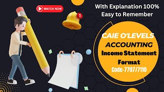 Income Statement Format  O Levels  Accounting  77077110 [upl. by Esiuolyram]