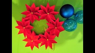 How to make a paper christmas wreath  Paper Christmas Decorations DIY [upl. by Oster790]