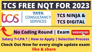 TCS Free NQT 2023  Tcs Recruitment 2023  Tcs No coding exam  tcs 2023 off campus drive  Digital [upl. by Ylrac]