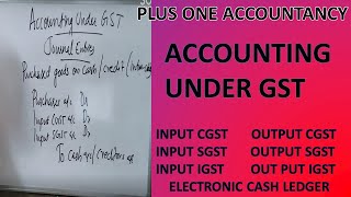 PLUS ONE ACCOUNTANCY  GST ACCOUNTSACCOUNTS UNDER GST  INPUT GST OUTPUT GST CLASS 11 ACCOUNTANCY [upl. by Alahsal]