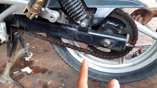 How To  Cut and Install a Chain  Pulsar 180 chain slack adjustment  bullet singh boisar [upl. by Dodwell]