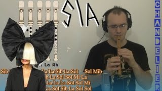 SIA CHANDELIER en Flauta Dulce con notas explicadas Flute recorder cover tutorial blockflötesia [upl. by Hasila]