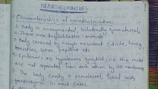 Nemathelminthes notes semester 1  paper 1 zoology honours [upl. by Mandel]