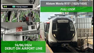 Airport Line Debut  16062024 SMRT Alstom Movia R151 – 18291830 Full Loop [upl. by Vite993]