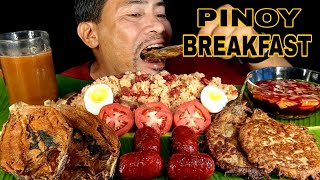 AUTHENTIC PINOY ALMUSAL  LONGSILOGBANGSILOGTORTANG TALONG  EATING SHOW [upl. by Colb859]