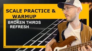 Intermediate Scale Practice amp Warmup for Bass Broken 3rds Interval Exercise Variations [upl. by Ydaf]