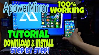 Apowermirror Application Download and Install  Mirroring Phone into PC STEP BY STEP [upl. by Ttej865]