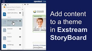 Add content to a theme  OpenText Exstream WorkShop and StoryBoard [upl. by Bess]