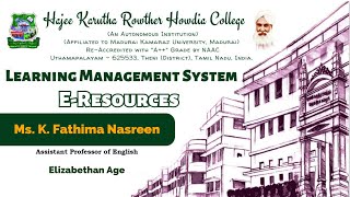 Elizabethan AgeMs K Fathima NasreenAssistant Professor of English [upl. by Knutson]