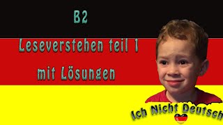 B2 LESEVERSTEHEN TEIL 1 mit lösung 1 [upl. by Ado]