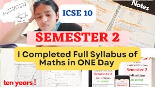 I Completed Full Syllabus of Maths In One Day😱🤯ICSE 10  Last Month Strategy [upl. by Weinreb]