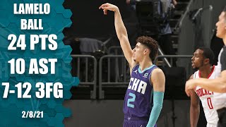 LaMelo Ball hits careerhigh 7 3pointers in Hornets big win vs Rockets HIGHLIGHTS  NBA on ESPN [upl. by Rahman]