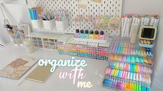 desk makeover 🪴  minimalist setup aesthetic desk organization ikea haul 🌷 [upl. by Kramlich]