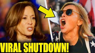 Watch Kamala SILENCE Heckler In MEGAVIRAL Shutdown [upl. by Ramor]