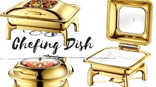 Setting up a chafing Dish for buffet  Comercial chefing Dish  Buffet set [upl. by Kashden]