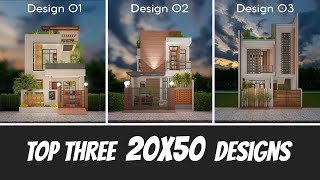 20X50 Feet 1000 Sqft Top 3 Best House Designs with Cutout Plans  6x15 Meter  110 Gaj [upl. by Laen]