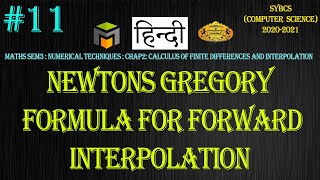 11 Newtons Gregory Forward Interpolation  Numerical Techniques  SYBCS  SPPU  Hindi [upl. by Fruma]