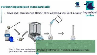 Praktijk instructie Verdunningsreeksen maken via gewicht [upl. by Nomis168]