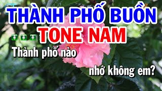 Karaoke Thành Phố Buồn Tone Nam  Em  Nhạc Sống Mới  Karaoke Tuấn Cò [upl. by Joachima]