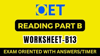 OET Reading PART B worksheet OET 20 Online Classroom [upl. by Mady]