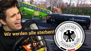 Deutsche Nationalmannschaft zerstört FLIXBUS ✪ Fernbus Simulator mit Lenkrad [upl. by Laenaj]