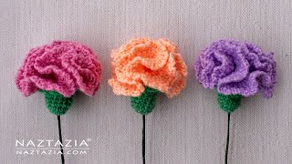 HOW to CROCHET a CARNATION FLOWER  Fast and Easy Flowers for a Wedding and Prom Bouquet by Naztazia [upl. by Annovahs745]