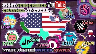 MrBeast Dude Perfect amp more  The Most Subscribed Channel for Each US State 20112024 [upl. by Alamak]