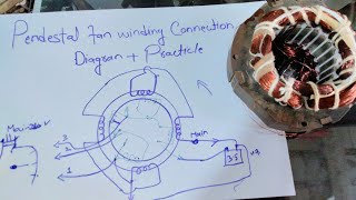 pedestal fan winding connection diagram  practical 5 wires only [upl. by Gosselin631]