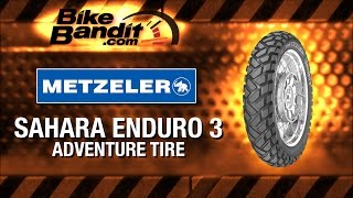 Metzeler Sahara Enduro 3 Motorcycle Tire at BikeBanditcom [upl. by Ardnohsal]