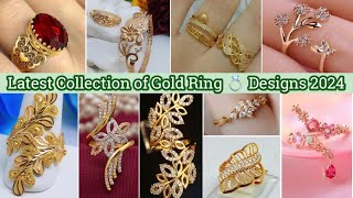 Latest Trending Gold Ring 💍 Designs 2024Gold Ring for WomenLight Weight Gold Earrings Designs [upl. by Isborne]