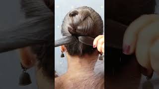 Very easy bun hair style girl for diwali special diwali ytshorts longhair hairtutorial [upl. by Harlan340]