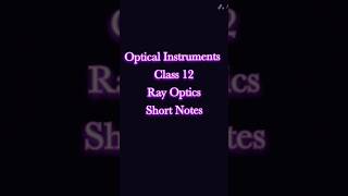 OPTICAL INSTRUMENTS Simple amp Compund Microscope Astronomical Telescope Class 12 Physics shorts [upl. by Inoliel]