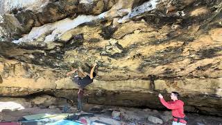 New River Gorge Bouldering  Ali Bubba Cave  Ali Bubba and the Forty Thieves V11 [upl. by Enimisaj]