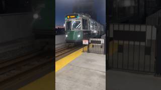 MBTA Green Line Riverside D Branch Train Arriving at Lechmere [upl. by Nerehs]