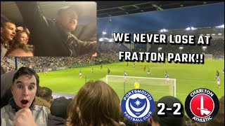 LAST MINUTE EQUALISER RESCUES A POINT AT FRATTON PARK  PORTSMOUTH 22 CHARLTON ATHLETIC [upl. by Nohpets127]