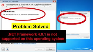 The Net FrameWork 481 is Not Supported in this Operating System Error Windows 10  8  7 [upl. by Idissak1]