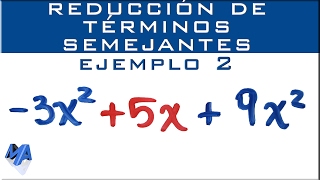 Reducción de términos semejantes  Ejemplo 2 [upl. by Bozovich]