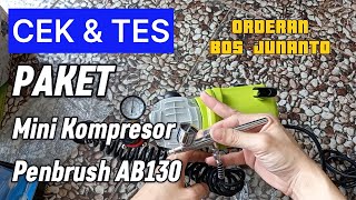 Paket Mini Kompresor Kentaro  Penbrush AB130 Einhill  ORDERAN BOS JUNANTO [upl. by Annaitat]