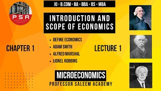 Chap 1  Lecture 1 Introduction  Adam Smith  Alfred Marshall  Lionel Robbins  Microeconomics [upl. by Assirral]