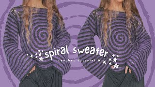 spiral sweater crochet tutorial  beginner friendly [upl. by Armitage329]