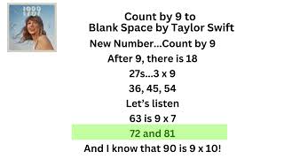 Count by 7 8 9 and 10 to Taylor Swift’s Blank Space [upl. by Atazroglam963]