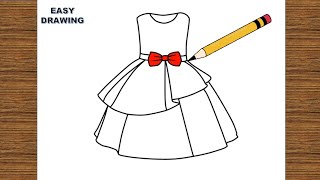 Very Easy Dress Drawing Lesson [upl. by Hiroshi]