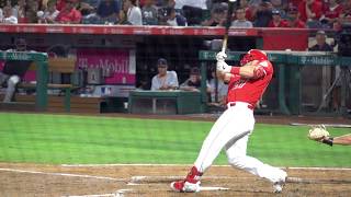 Mike Trout Los Angeles Angels OF back side swing [upl. by Nylodam]