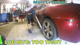 How to remove lug nuts that are TOO TIGHT  The Easy Way [upl. by Hcib878]