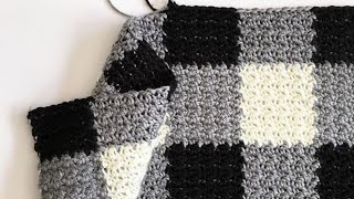 Crochet Griddle Stitch Gingham Blanket [upl. by Merilee516]