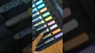 unboxing doms metallic brush pen traveling kit with zip case [upl. by Sucramd]