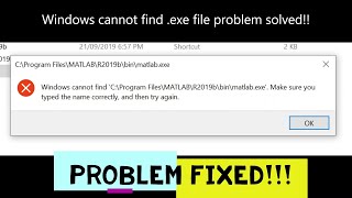 Problem Solved  Windows cannot find exe file Make sure you typed the name correctly [upl. by Nnylaj]