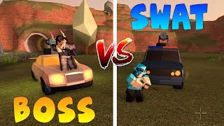 BOSS VS SWAT TEAM IN JAILBREAK Roblox [upl. by Nunciata58]