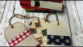 Fabric Holiday Gift Tags Junk Journal Tags Book Markers Journal Tags [upl. by Nilesoy]